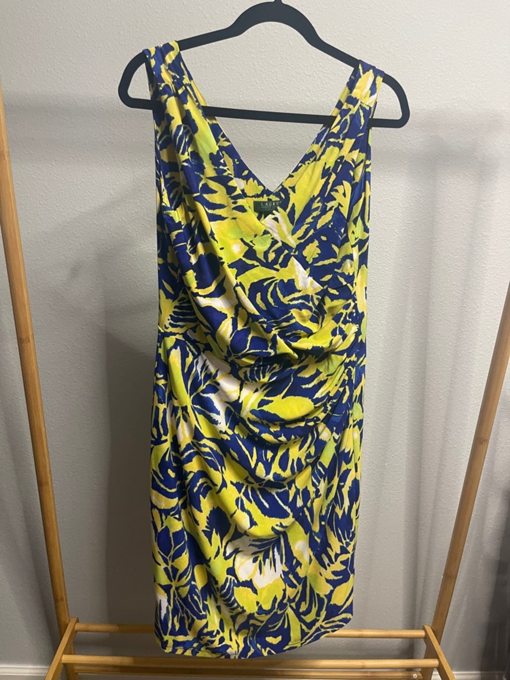 Lauren Ralph Lauren Yellow & Blue Floral Midi Dress